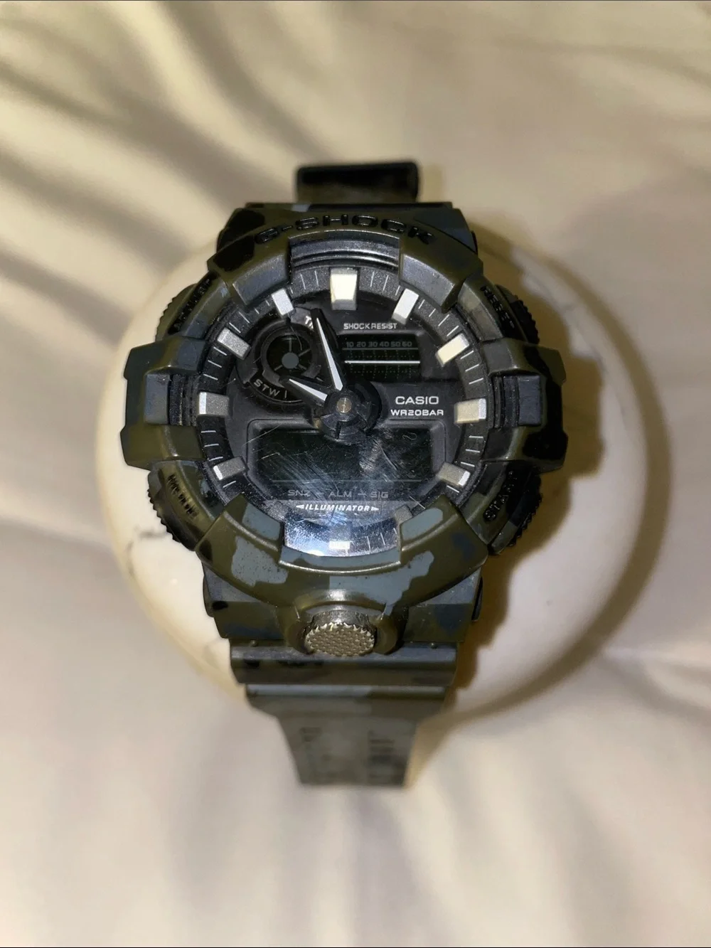 Casio G-Shock Tactical Camouflage Resin Watch - Green and White Pattern